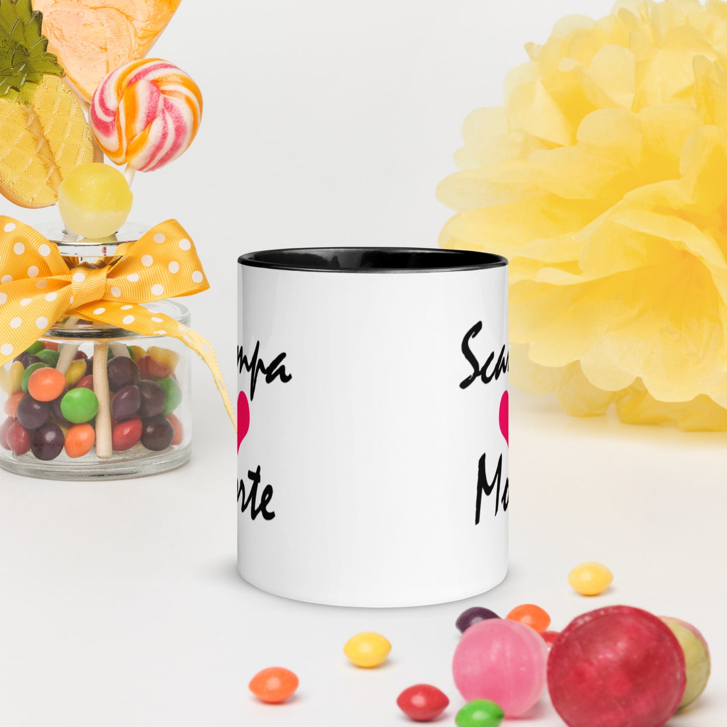 Scampamorte Mug with black detail - Pink Heart