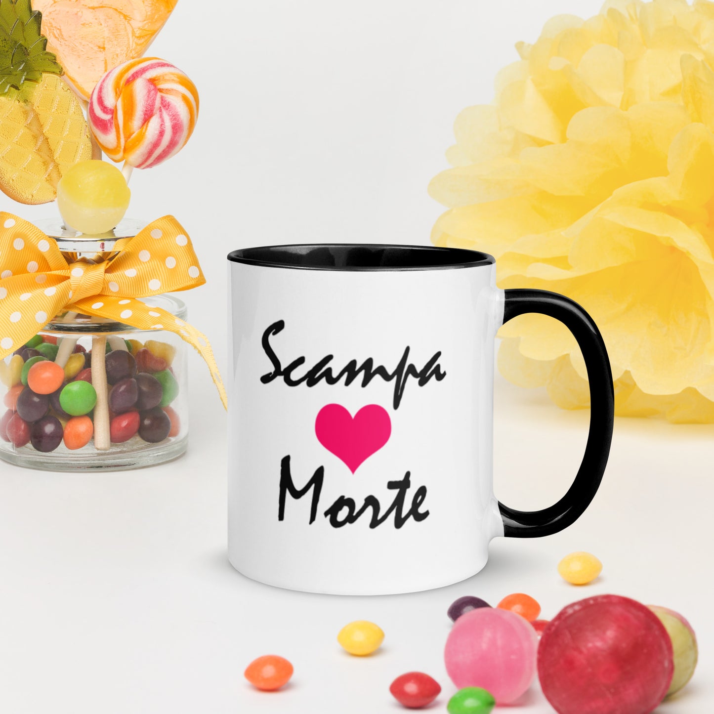 Scampamorte Mug with black detail - Pink Heart